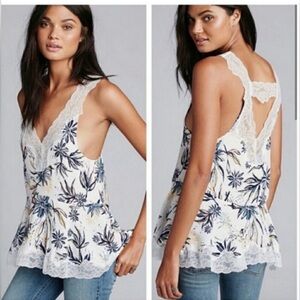FREE PEOPLE Bell Flower Double-V
Tunic Top